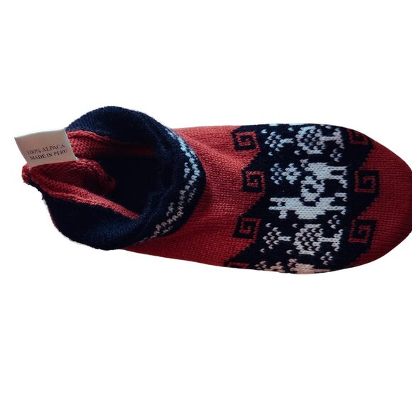 ALPACA Hand Knit Warm Bootie Slipper Socks Cushion Insole Adult Size 5-11 NWT - Picture 2 of 6
